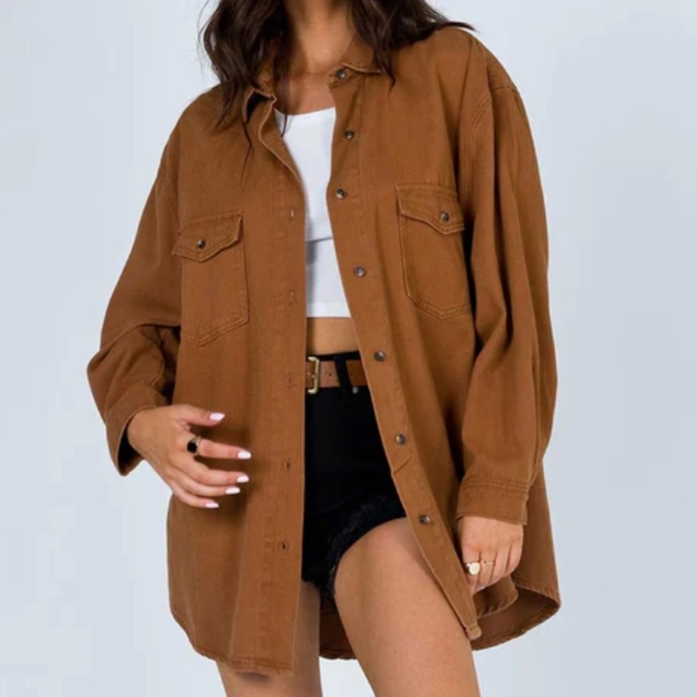 Princess Polly Brown Oversized Neve Top